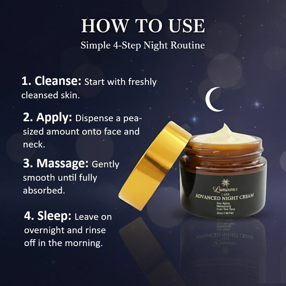 Luminous Care Anti-Aging Night Face Cream | Retinol + Vitamin C Moisturizer 50ml - Picture 7 of 9